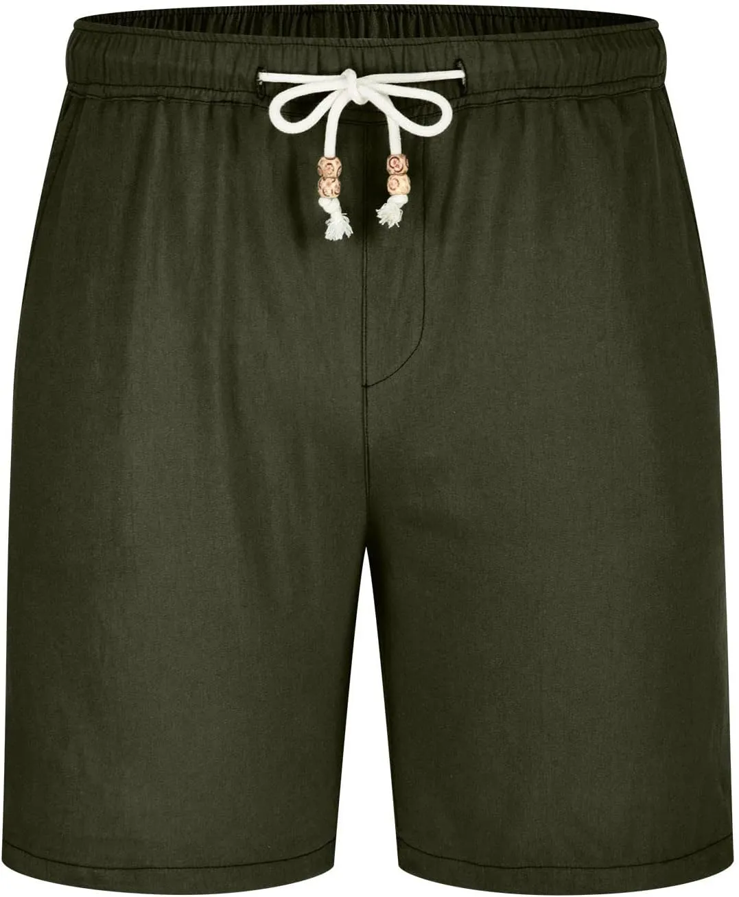 Men's Linen Shorts Loose Fit Summer Beach Shorts Elastic Waist Drawstring Casual Shorts Big and Tall Short Pants
