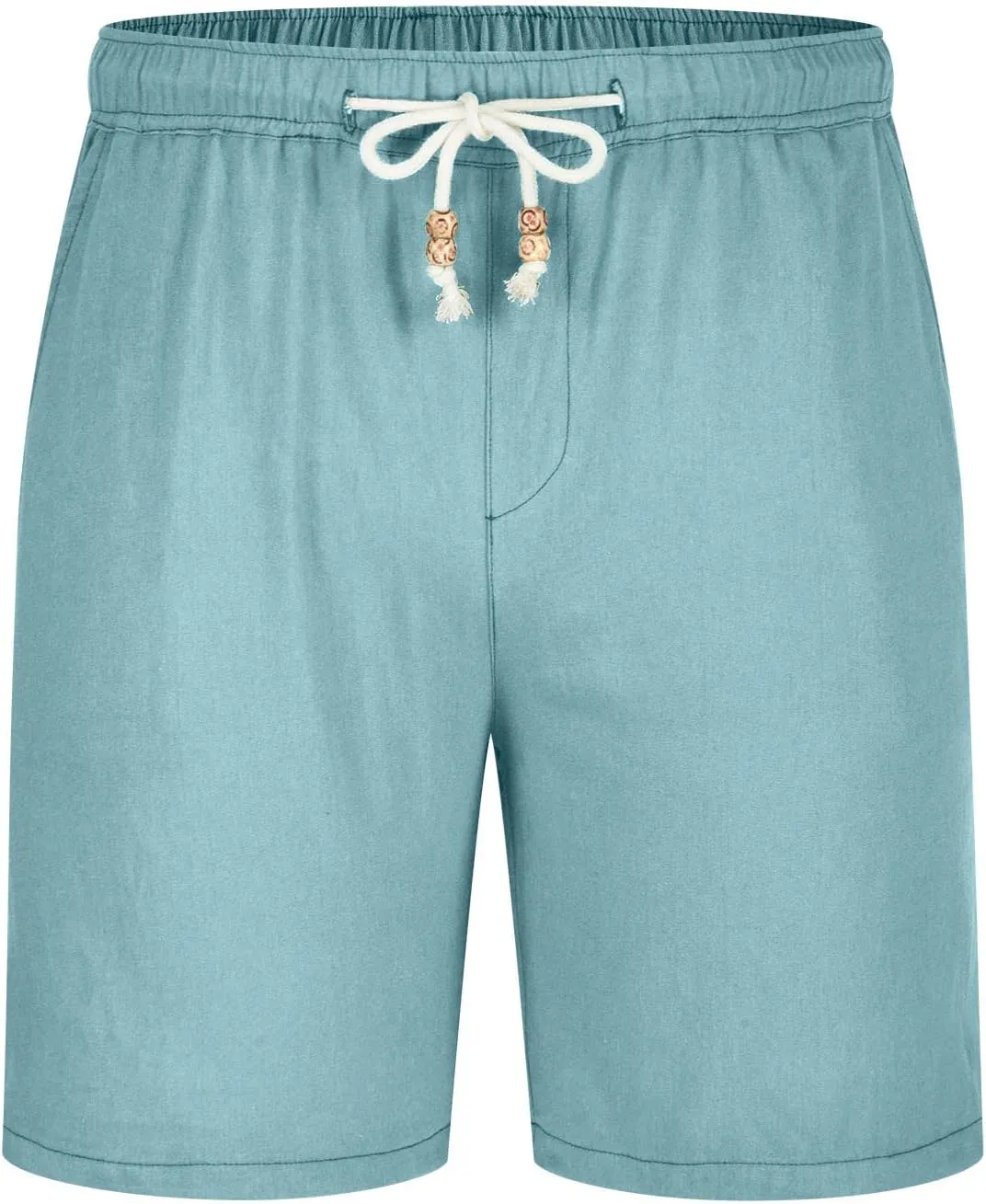 Men's Linen Shorts Loose Fit Summer Beach Shorts Elastic Waist Drawstring Casual Shorts Big and Tall Short Pants