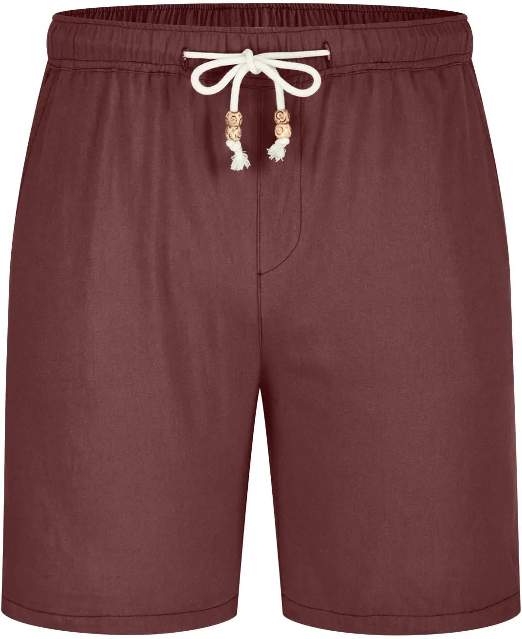 Men's Linen Shorts Loose Fit Summer Beach Shorts Elastic Waist Drawstring Casual Shorts Big and Tall Short Pants