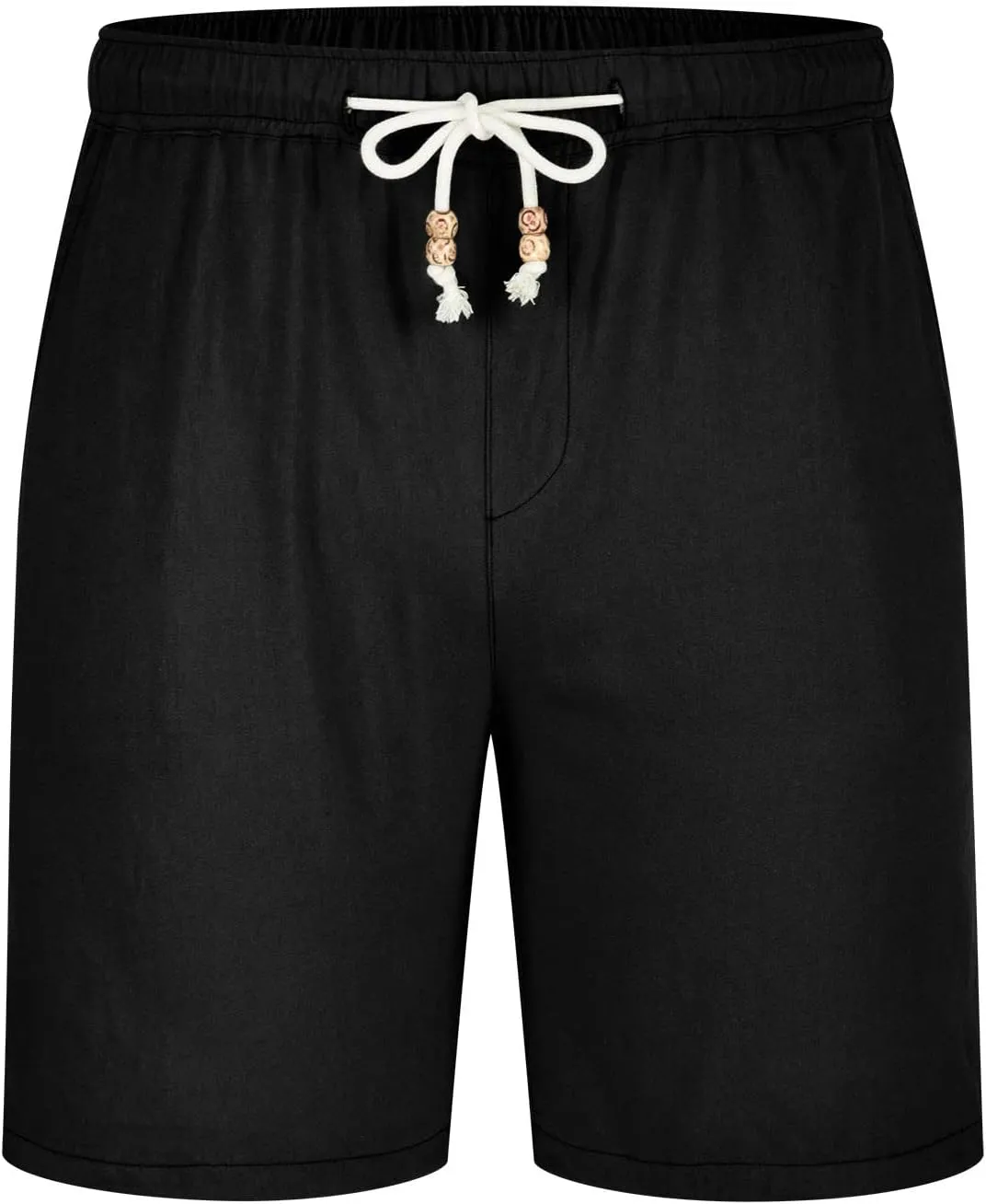 Men's Linen Shorts Loose Fit Summer Beach Shorts Elastic Waist Drawstring Casual Shorts Big and Tall Short Pants