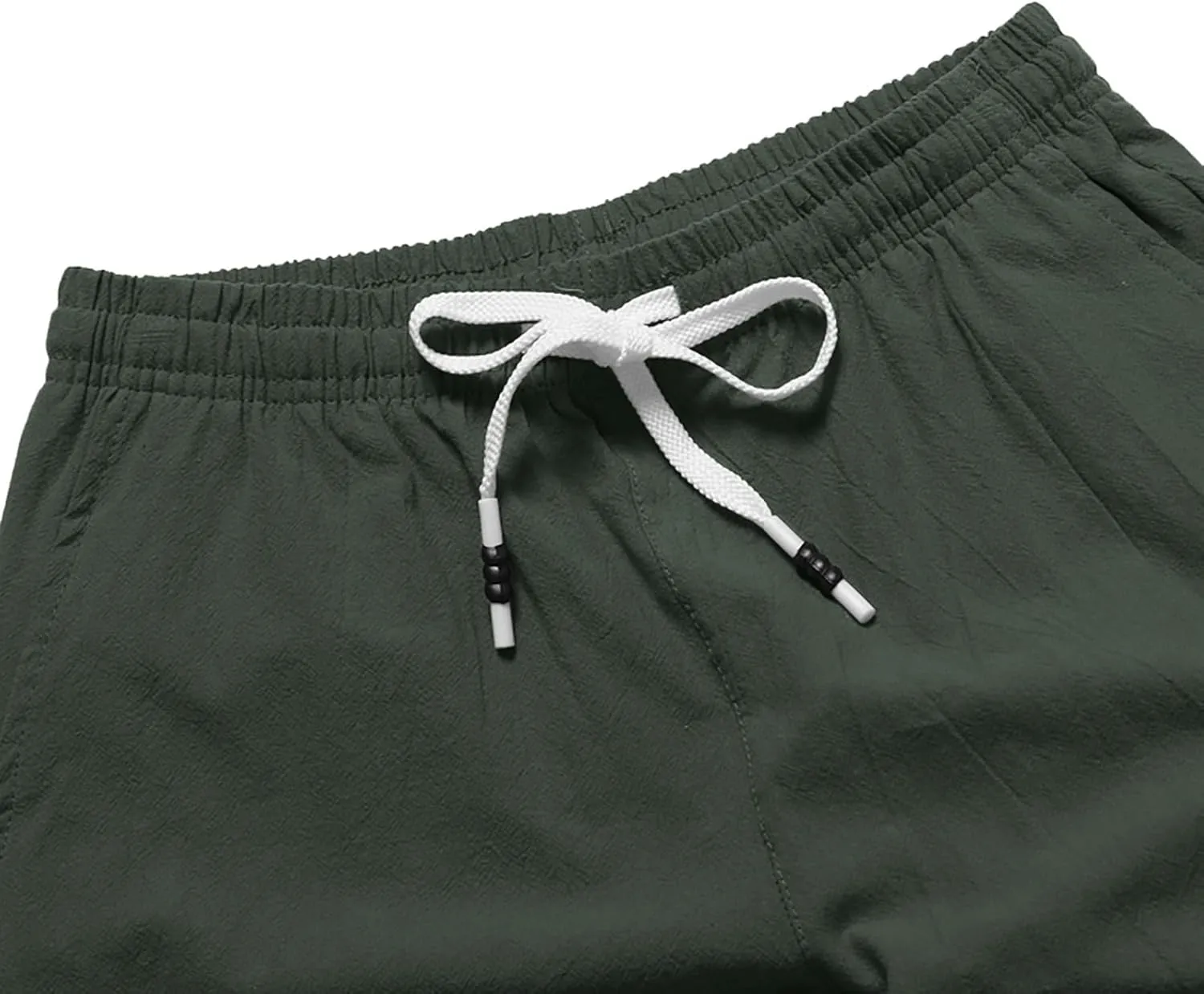 Mens Linen Shorts Summer Beach Vacation Shorts 2024 Trendy Button Up Elastic Waist Pants Lightweight Drawstring Yoga Shorts