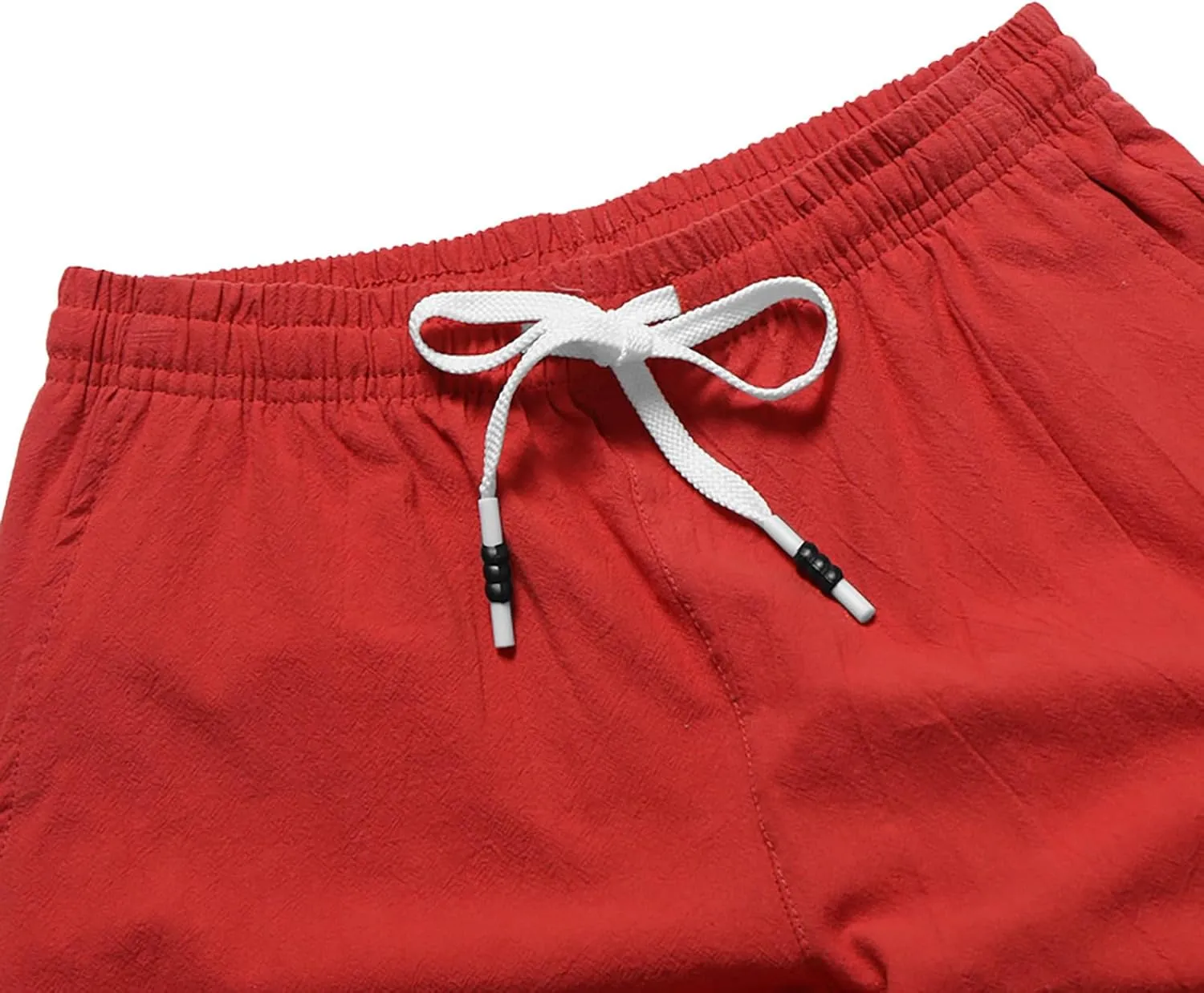 Mens Linen Shorts Summer Beach Vacation Shorts 2024 Trendy Button Up Elastic Waist Pants Lightweight Drawstring Yoga Shorts