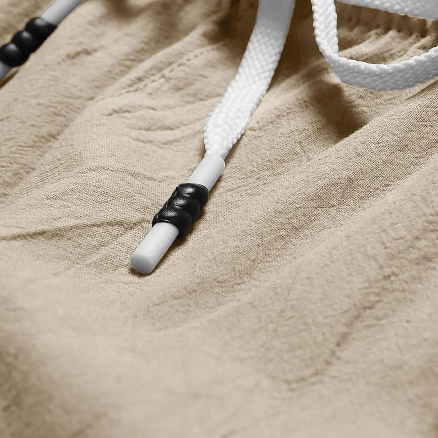 Mens Linen Shorts Summer Beach Vacation Shorts 2024 Trendy Button Up Elastic Waist Pants Lightweight Drawstring Yoga Shorts