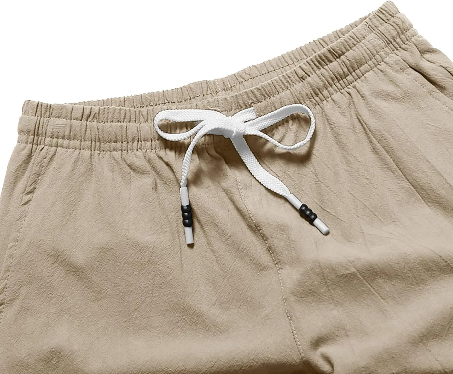 Mens Linen Shorts Summer Beach Vacation Shorts 2024 Trendy Button Up Elastic Waist Pants Lightweight Drawstring Yoga Shorts