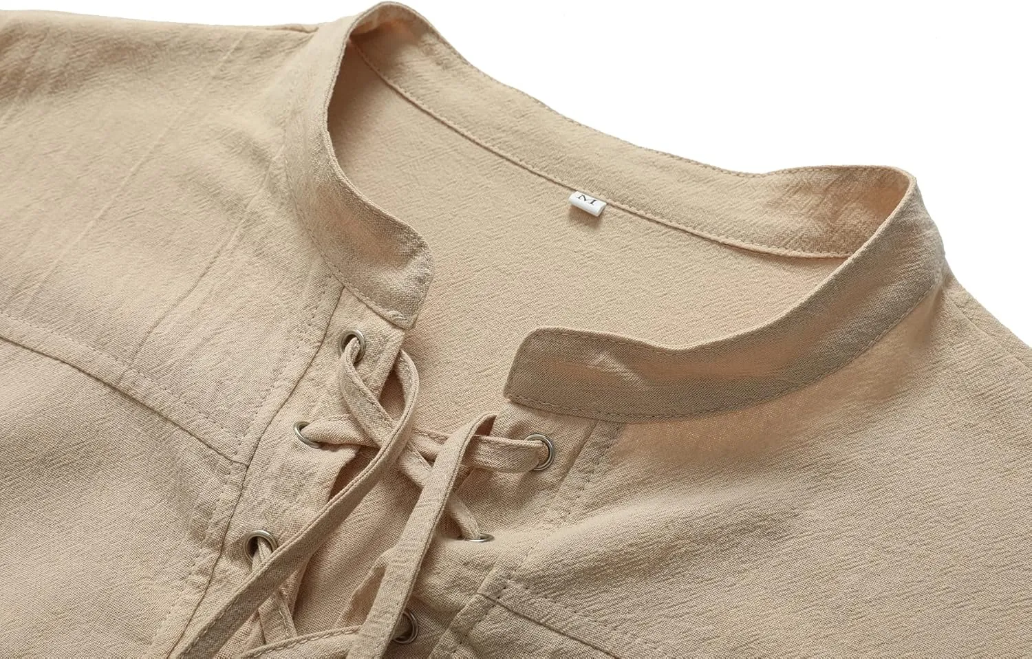 Mens Renaissance Costume Beach Shirts Short Sleeve Lace-up Viking Pirate T-Shirts V Neck Hippie Yoga Tops