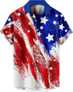 Men's Short Sleeve Button Down Bowling Shirts Hawaiian Casual Printed Summer Regular Fit Beach Aloha Shirt