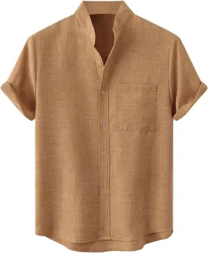 Mens Short Sleeve Button Down Shirts Textured Wrinkle Free Business Casual Work Dress Shirt Summer Tshirt Outfits Clothes