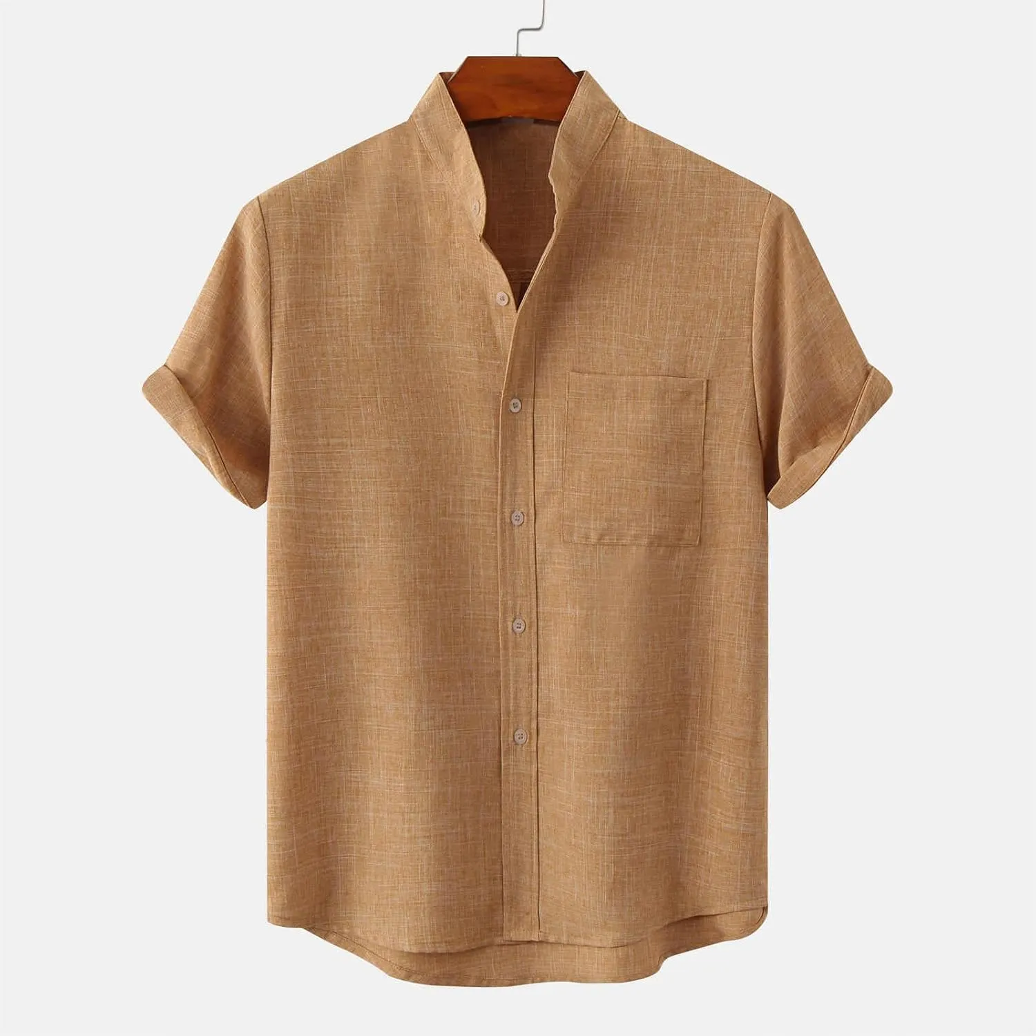 Mens Short Sleeve Button Down Shirts Textured Wrinkle Free Business Casual Work Dress Shirt Summer Tshirt Outfits Clothes
