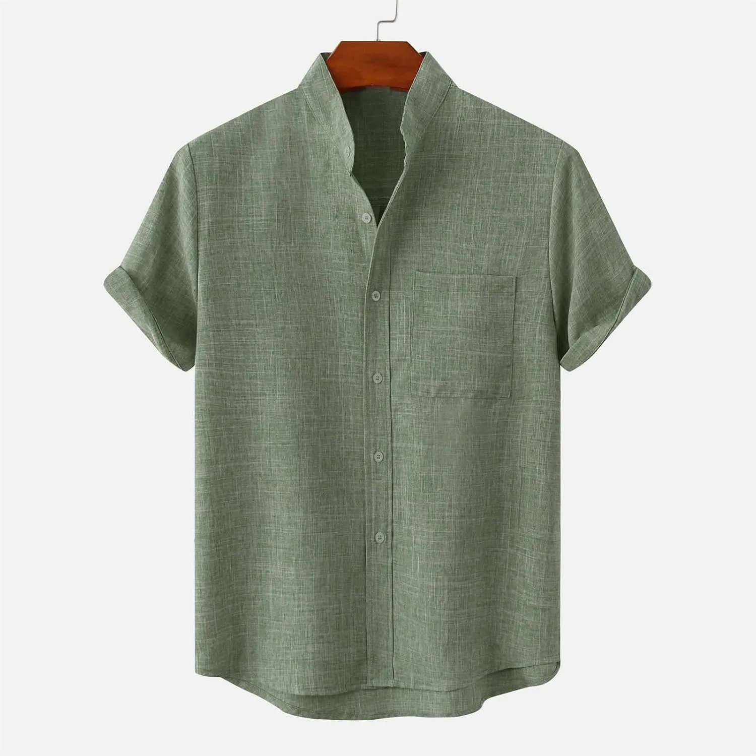 Mens Short Sleeve Button Down Shirts Textured Wrinkle Free Business Casual Work Dress Shirt Summer Tshirt Outfits Clothes