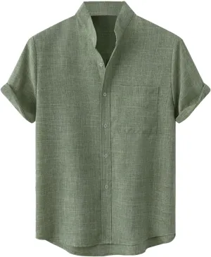 Mens Short Sleeve Button Down Shirts Textured Wrinkle Free Business Casual Work Dress Shirt Summer Tshirt Outfits Clothes
