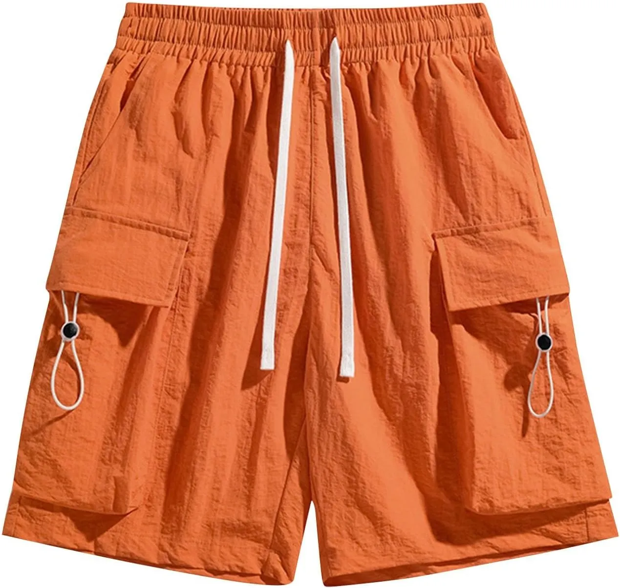 Mens Shorts Cargo Classic-Fit Slim-Fit 5" Cargo Short Summer Beach Shorts New Lightweight Elastic Waist Shorts