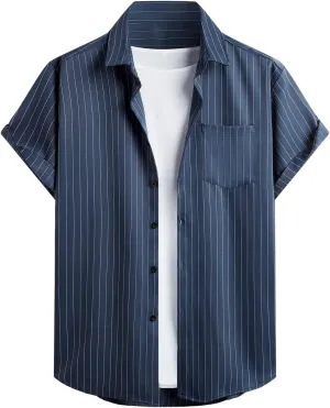 Mens Summer Shirts Dry Fit Short Sleeve Tops Buttons Casual Golf T-Shirt for Men Slim Fit Pack Outdoor Performance