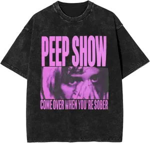 Mens Vintage Oversized Funny Drop Shoulder T-Shirt Loose Tees Tops