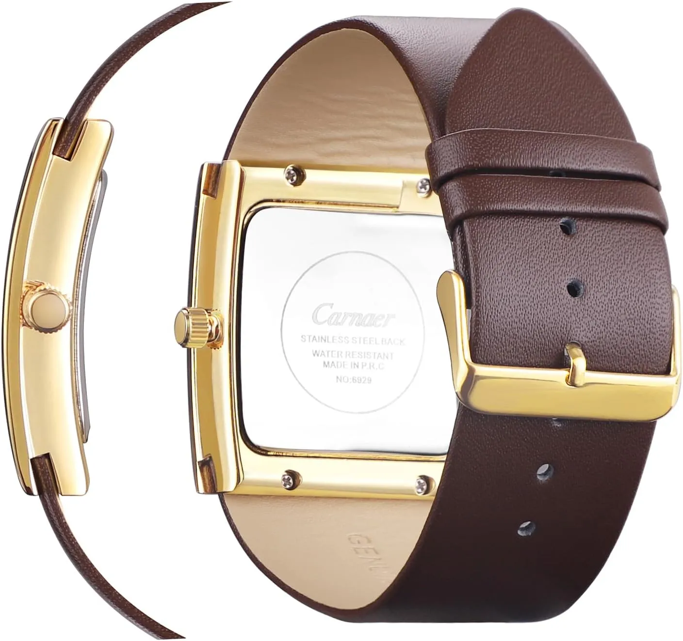 Mens Watch Men's Square Watches for Men Fashion Minimalist Wrist Watch Leather Strap Business Casual Wrist Watch