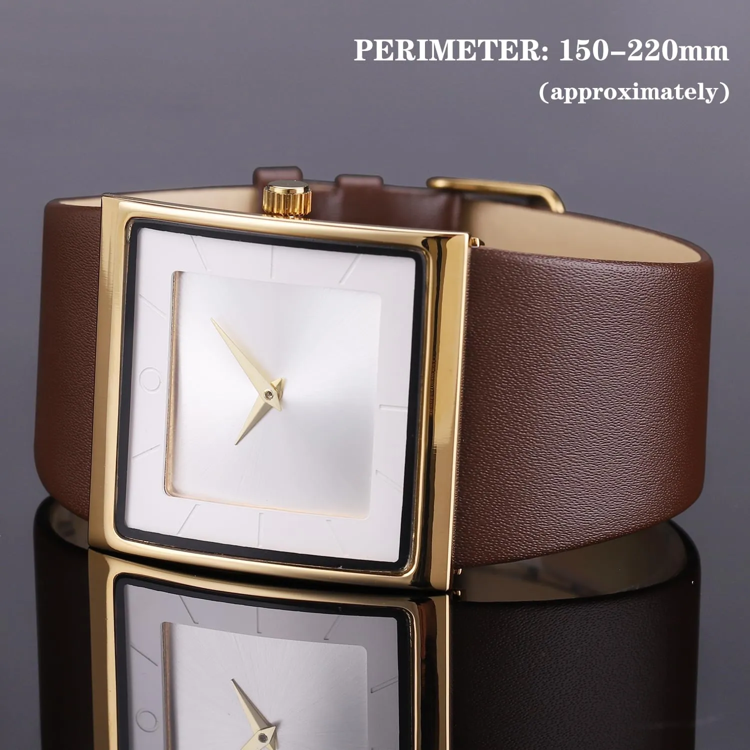 Mens Watch Men's Square Watches for Men Fashion Minimalist Wrist Watch Leather Strap Business Casual Wrist Watch