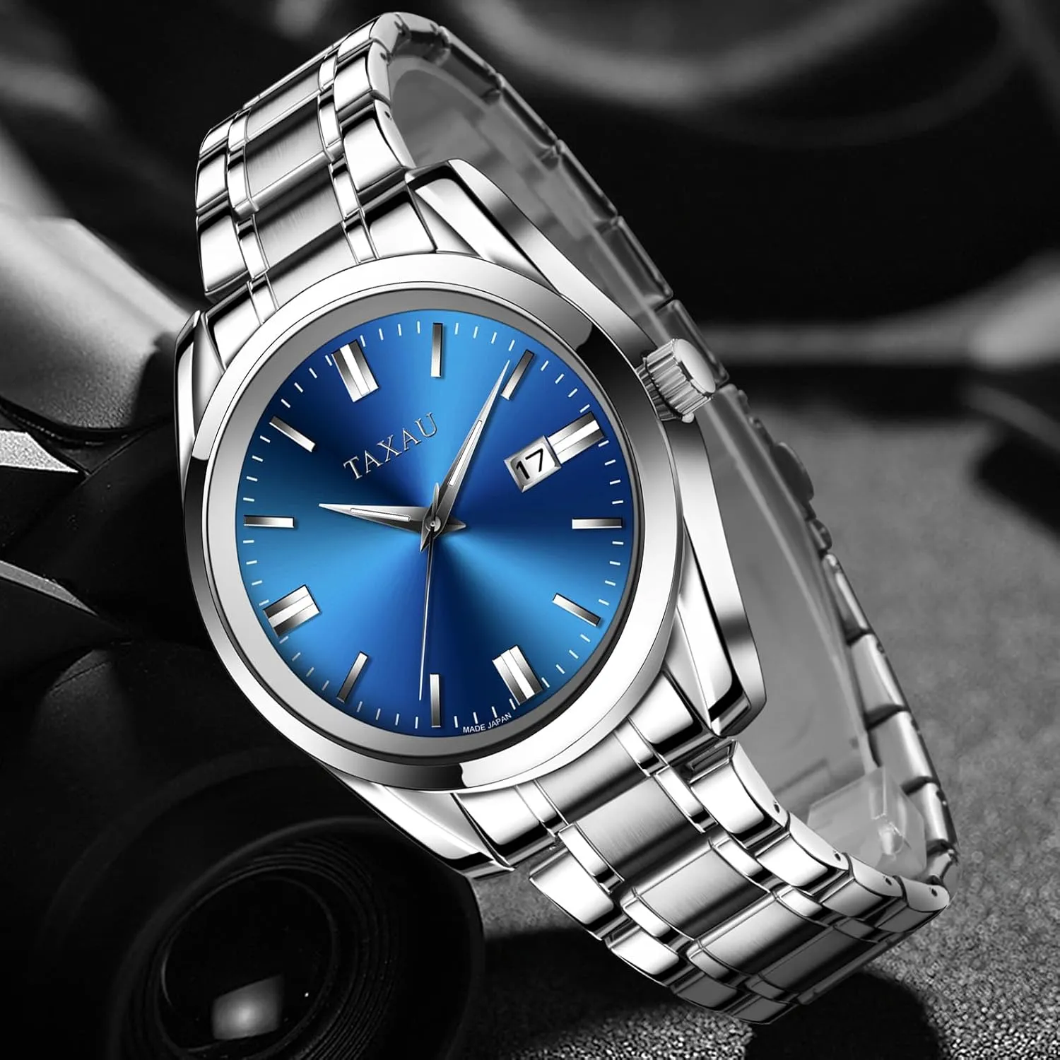 Mens Watches Dress Waterproof Analog Watches Stainless Steel Luxury Minimalist Men's Wrist Watch with Date Big Face Luminous Pointers & Scales relojes para Hombres