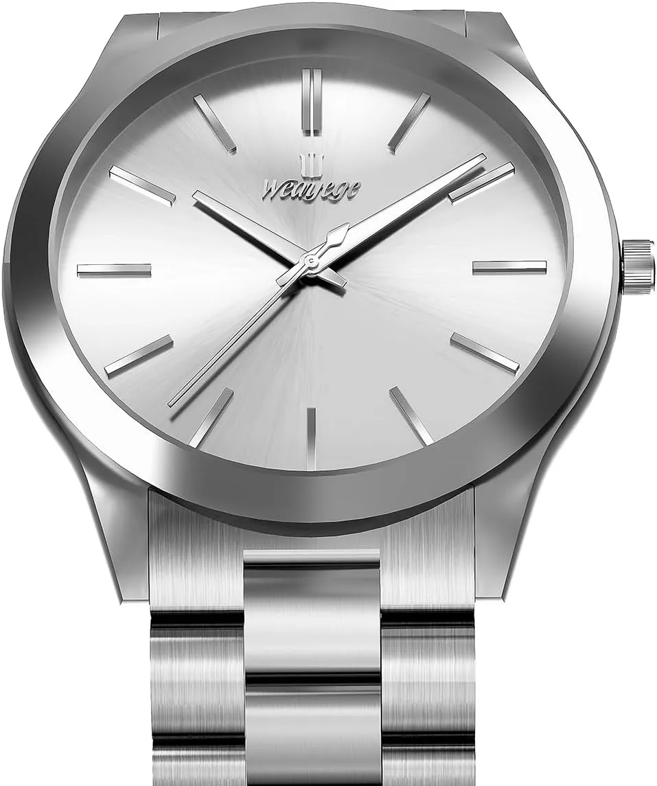 Mens Watches,Classical Stainless Steel Men's Wrist Watches,Fashion Minimalist Business Men's Wrist Watches Luxury Quartz Waterproof Watches Bussiness Watches for Men,Gifts for Men