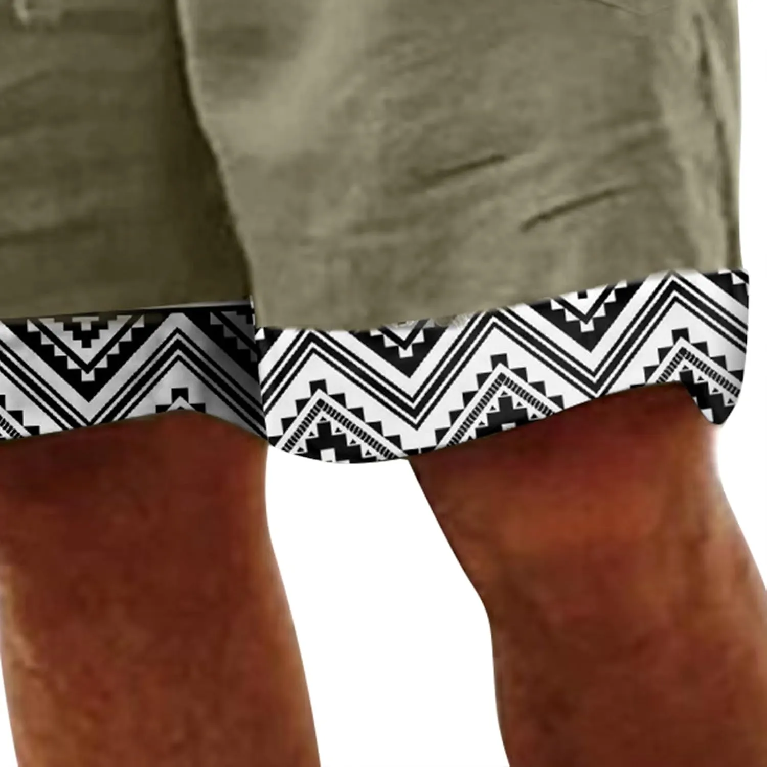 Mens White Summer Linen Shorts Coconut Tree Printed Beach Trendy Shorts Mens White Summer Linen Shorts Mens Linen