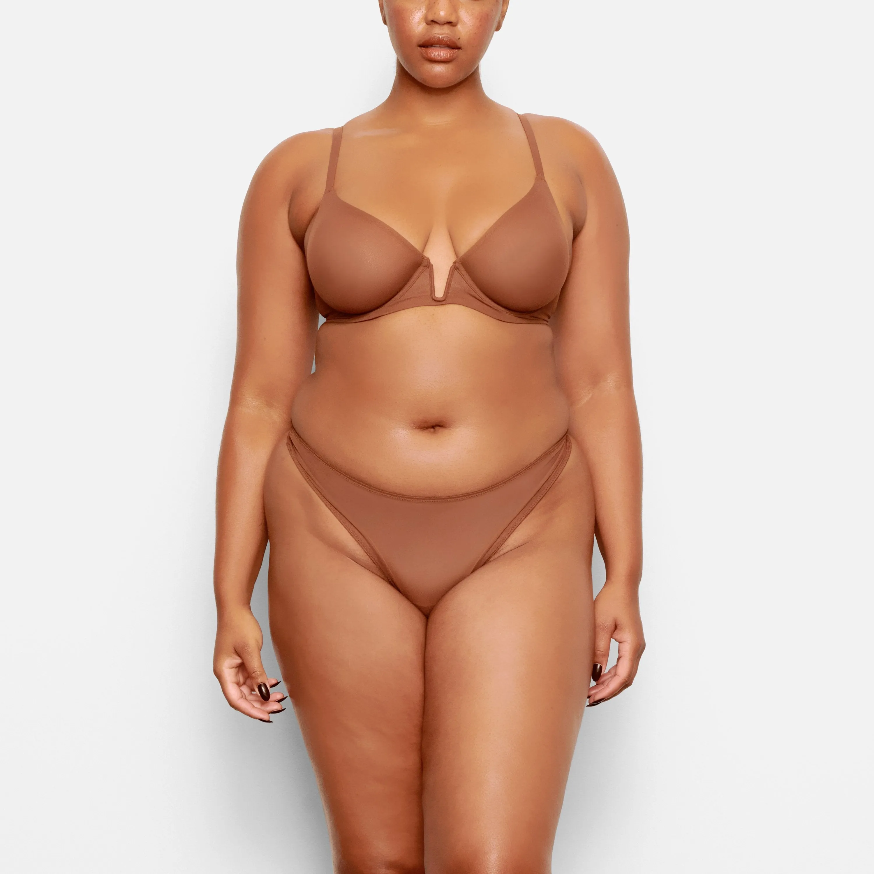 MESH ONE WIRE PLUNGE BRA | JASPER
