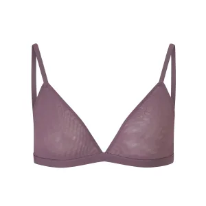 MESH TRIANGLE BRALETTE | PLUM