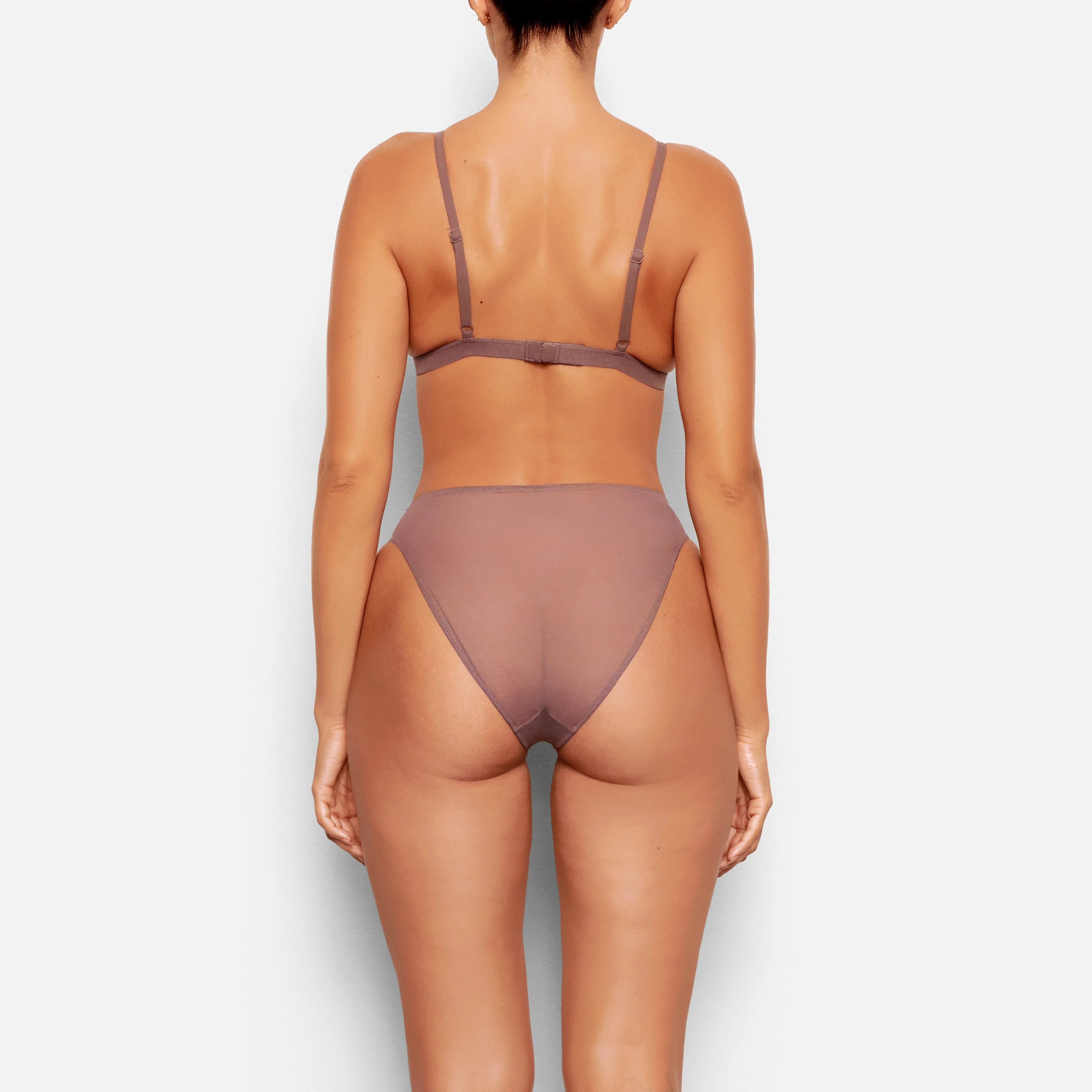 MESH TRIANGLE BRALETTE | PLUM