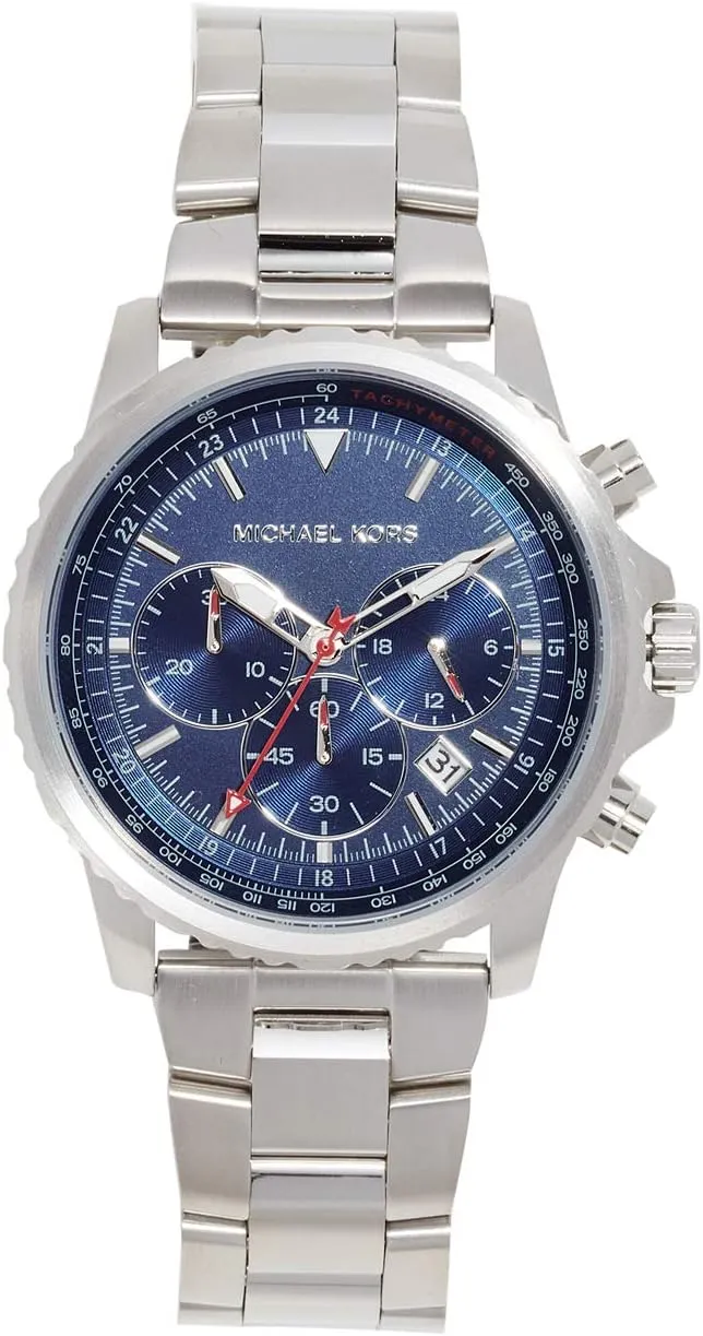 Michael Kors Men's Cortlandt Analog-Quartz Watch with Stainless-Steel Strap, Silver, 20.8 (Model: MK8641)