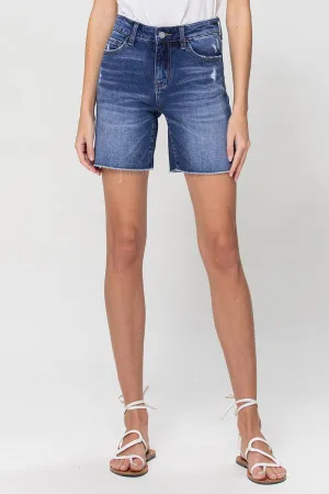 Mid Rise Midi Shorts