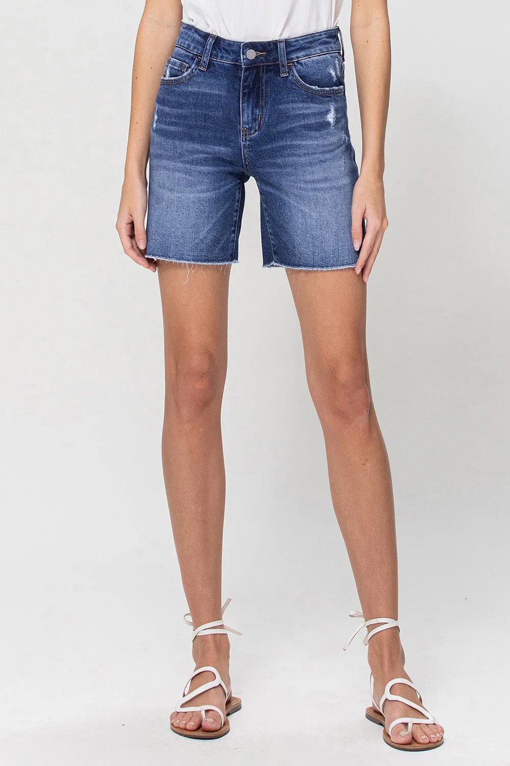 Mid Rise Midi Shorts