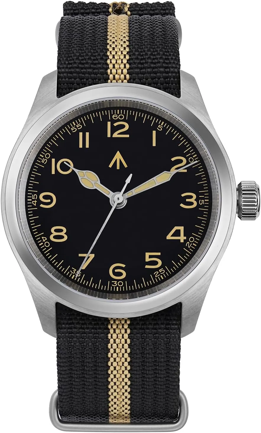 Militado ML08 VH31 38mm Military Mens Watch Double Domed Sapphire Crystal C3 Green Light 10 ATM Waterproof Analog Watches for Men and Women