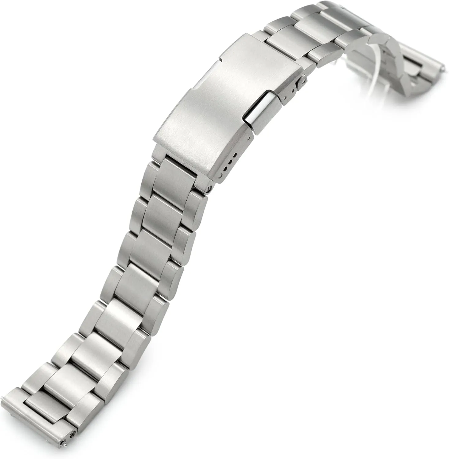 MiLTAT 22mm Super-O2 Pull-Twist-QR Titanium Watch Band Straight End Quick Release, Brushed Slinea Clasp