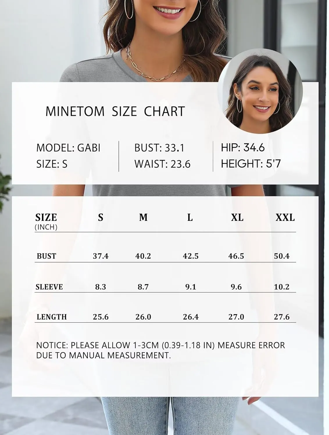 Minetom Women's T Shirts V Neck Short Sleeve Button Tops Summer Loose Fit Tee Blouse
