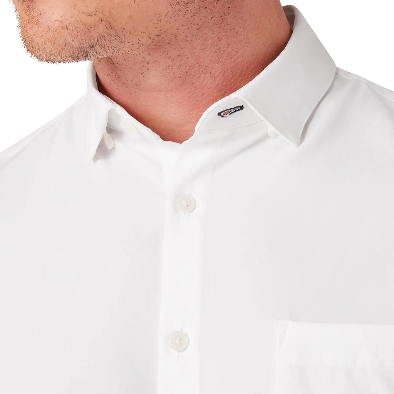 Mizzen Main Leeward Wrinkle-Resistant Short-Sleeve Button-Up Performance Men's Dress Shirt with 4-Way Stretch, Trim Fit