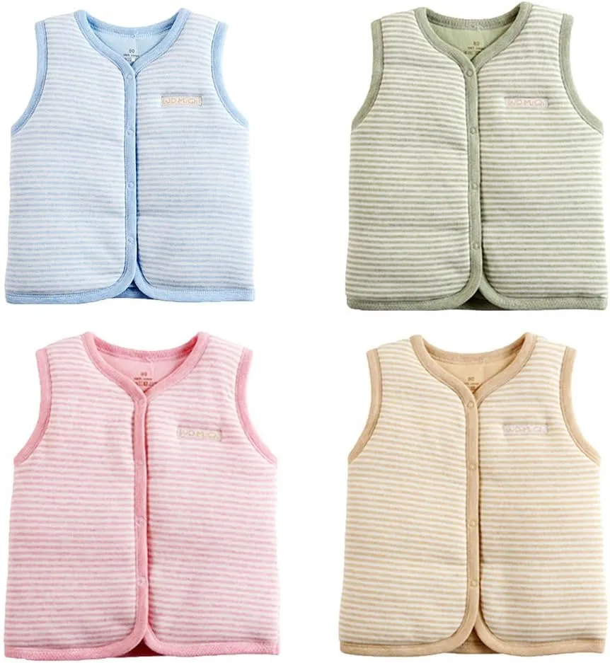 Monvecle Baby Cotton Warm Vests Unisex Infant to Toddler Padded Waistcoat