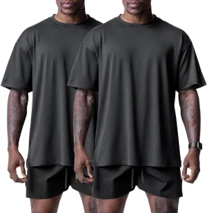 Muscle Killer 1/2pack Mens T Shirt Gym Workout Dry Fit Short Sleeve Athletic Fitness Crew Neck Tee Shirts Casual Loose Fit