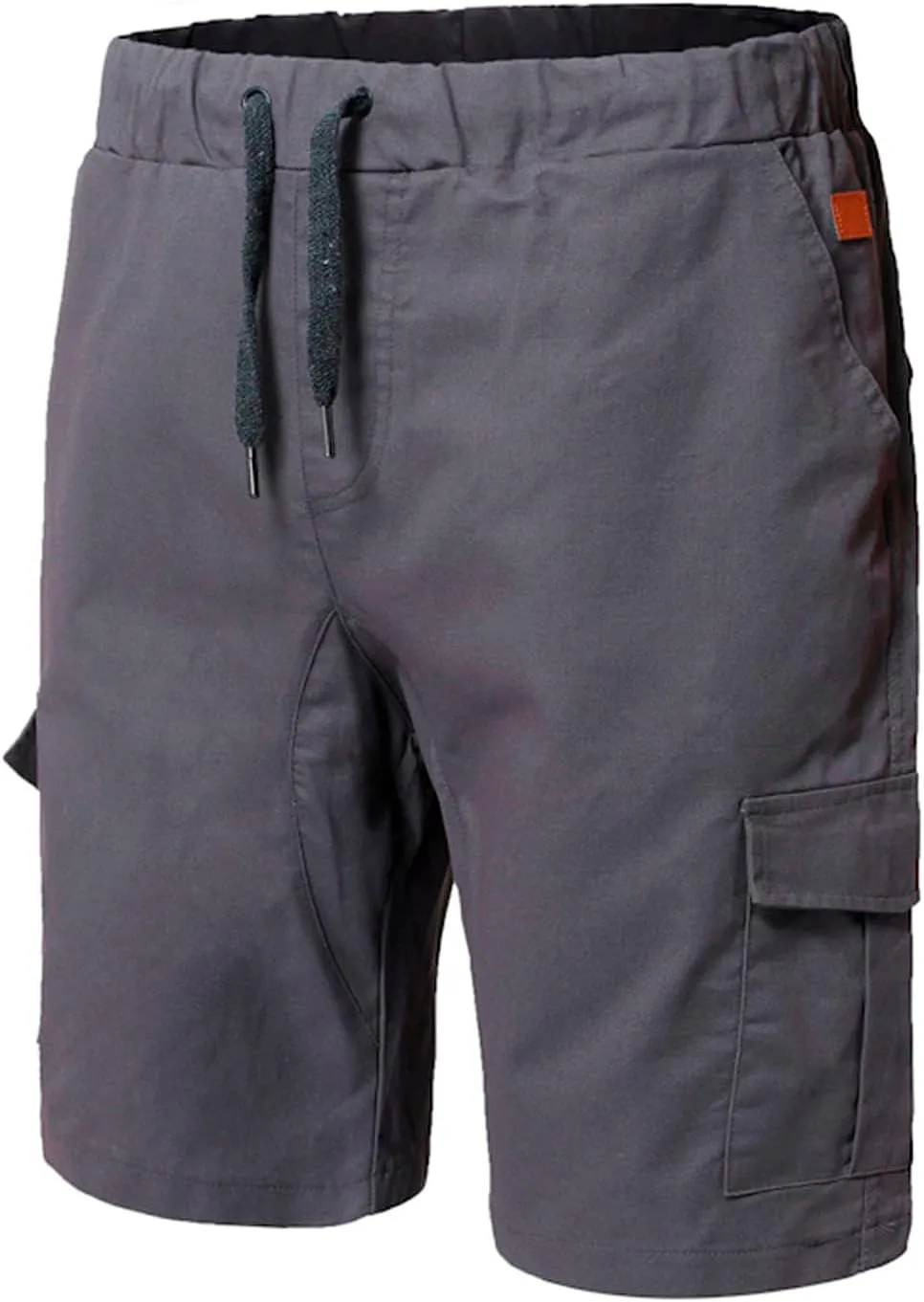 Muscularfit 6 Inch Inseam Shorts Men Cotton Linen Shorts with Pockets Slim Fit Drawstring Elastic Waist Summer Beach Shorts