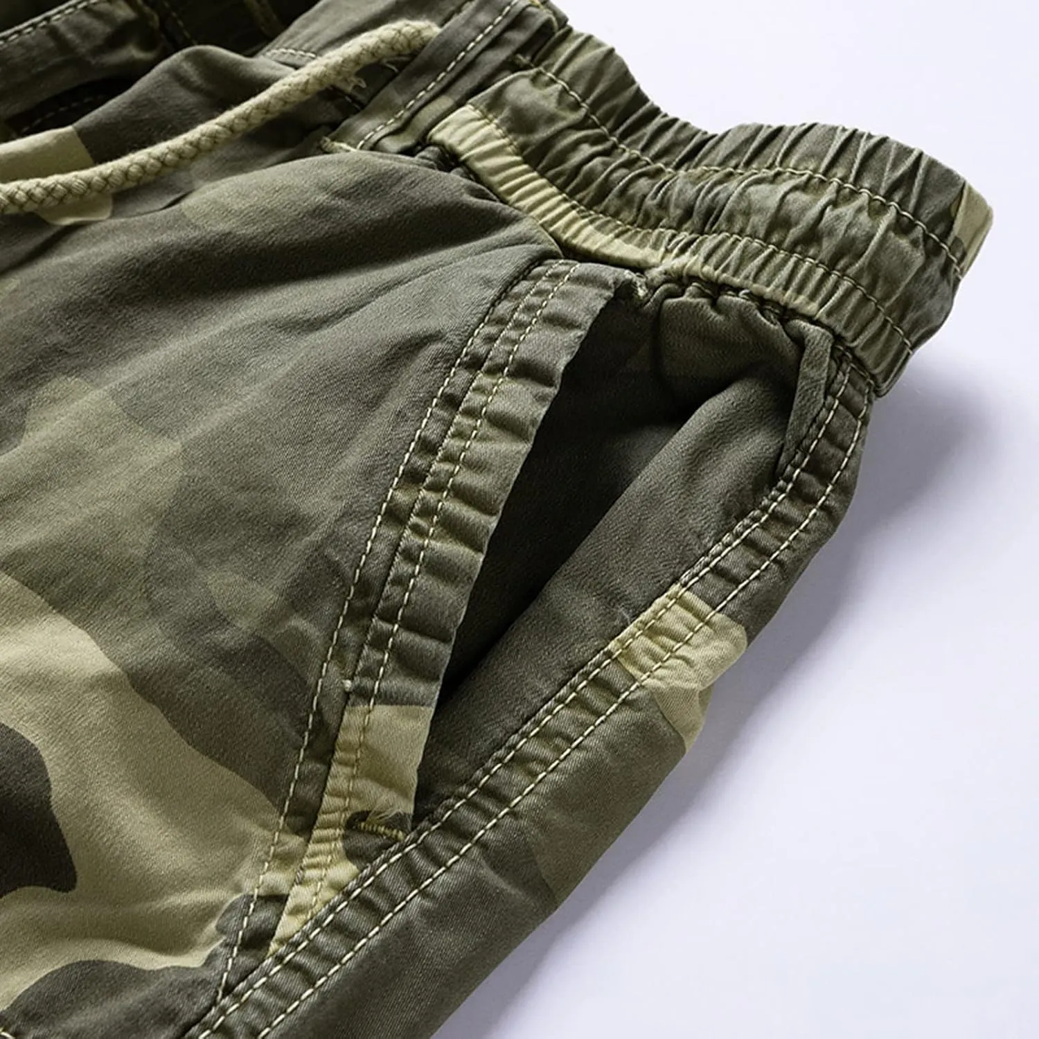 Muscularfit Big and Tall Cargo Shorts for Men 2023 Casual Drawstring Elastic Waist Tooling Shorts 7" Inseam Waistband Shorts