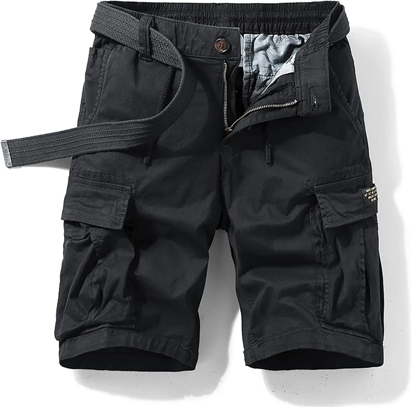 Muscularfit Linen Shorts Men 2023 Regular and Big & Tall Fashion Outdoor Cargo Shorts Summer Drawstring Elastic Waist Shorts