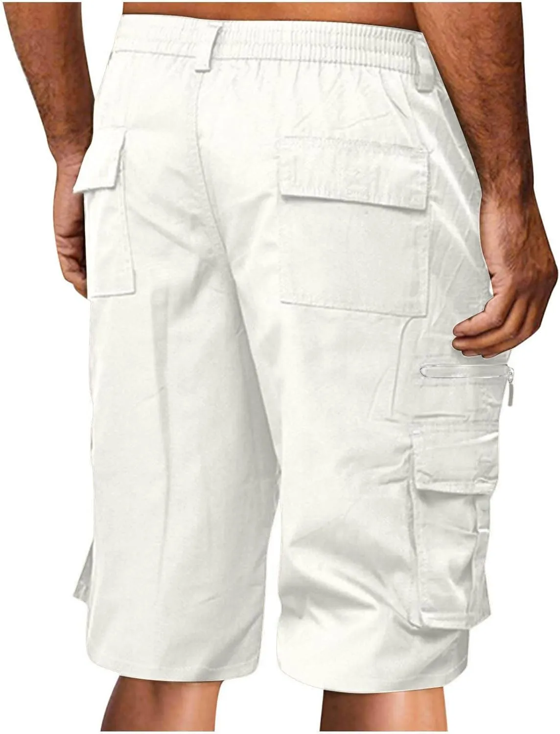Muscularfit Tactical Shorts for Men 2024 Casual Multi Pockets Elastic Waist Chino Cargo Shorts Summer Athletic Beach Shorts