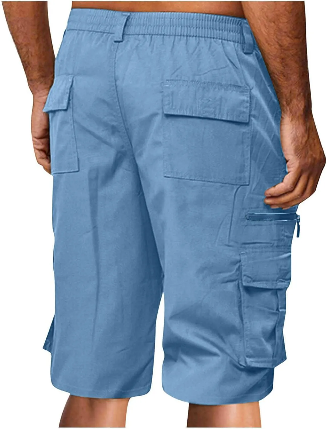 Muscularfit Tactical Shorts for Men 2024 Casual Multi Pockets Elastic Waist Chino Cargo Shorts Summer Athletic Beach Shorts