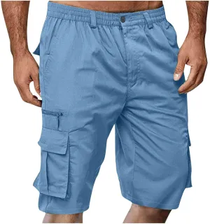 Muscularfit Tactical Shorts for Men 2024 Casual Multi Pockets Elastic Waist Chino Cargo Shorts Summer Athletic Beach Shorts