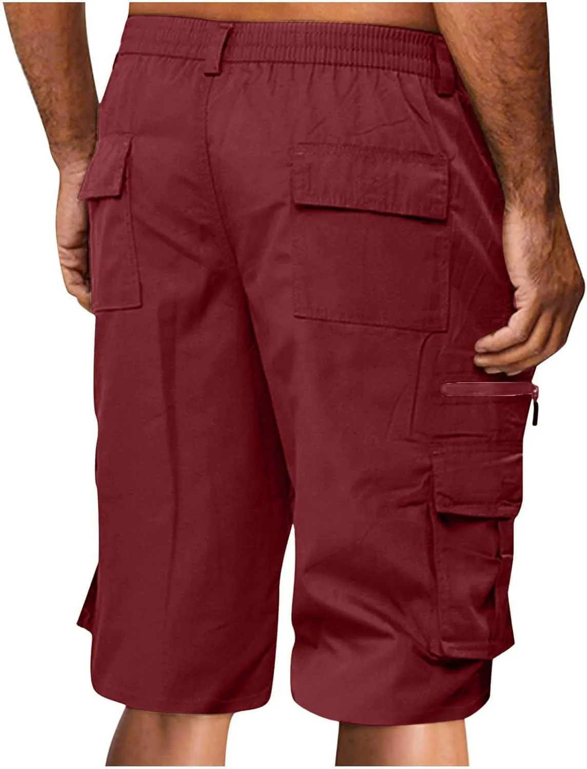 Muscularfit Tactical Shorts for Men 2024 Casual Multi Pockets Elastic Waist Chino Cargo Shorts Summer Athletic Beach Shorts
