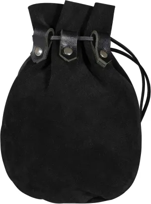 Mythrojan Drawstring Belt Pouch Renaissance Costume Accessories Jewelry Pouch - Black