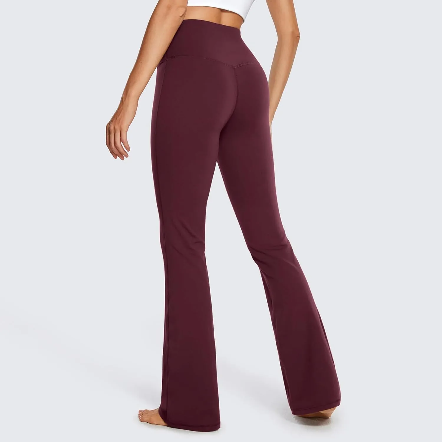 NATHGAM Womens High Waist Flare Yoga Pants Straight Elastic Waist Workout Flare Leggings Stretch Running Gym Sports Trousers