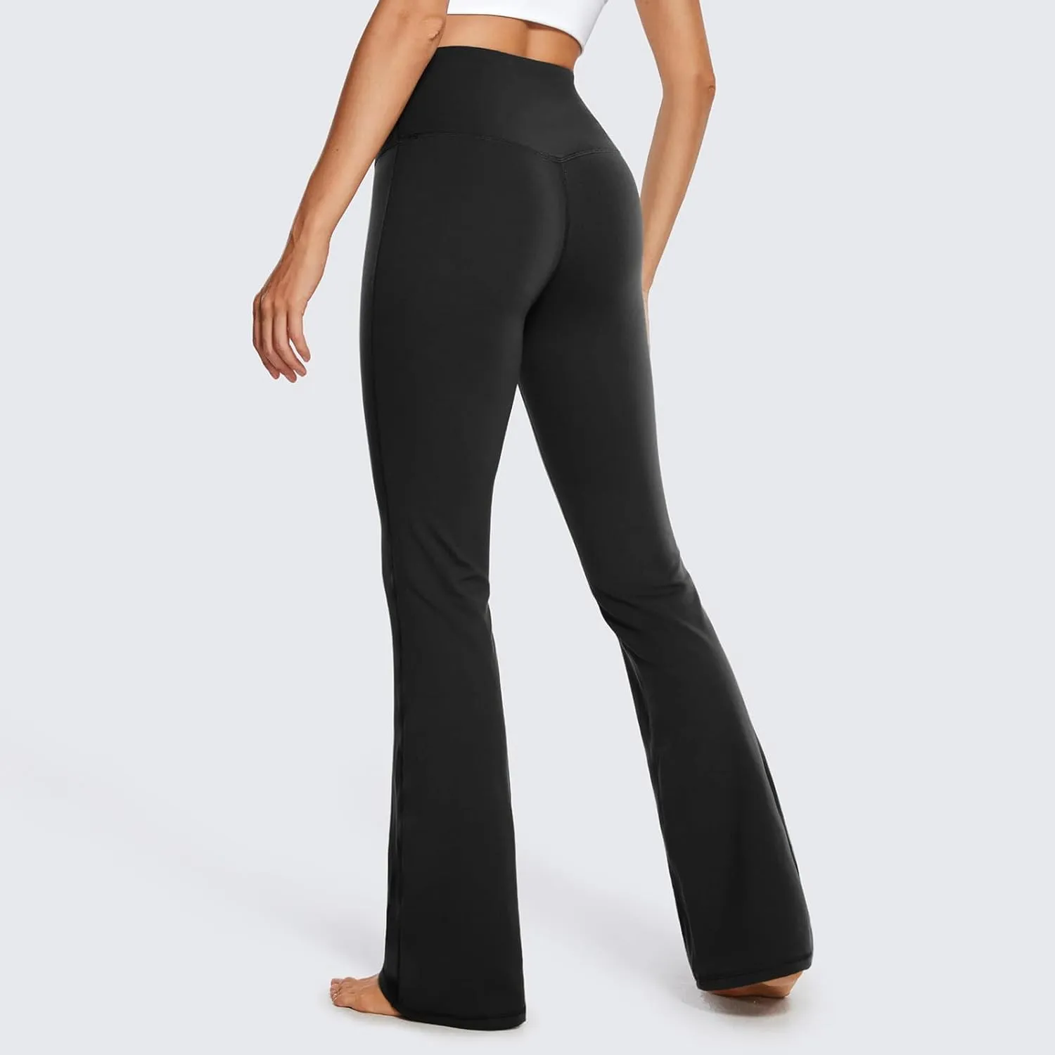 NATHGAM Womens High Waist Flare Yoga Pants Straight Elastic Waist Workout Flare Leggings Stretch Running Gym Sports Trousers