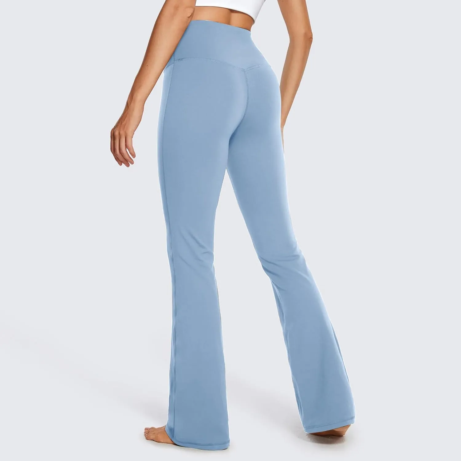 NATHGAM Womens High Waist Flare Yoga Pants Straight Elastic Waist Workout Flare Leggings Stretch Running Gym Sports Trousers