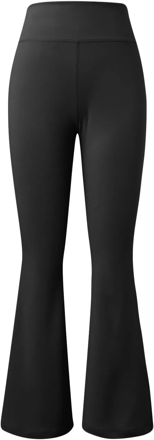 NATHGAM Womens High Waist Flare Yoga Pants Straight Elastic Waist Workout Flare Leggings Stretch Running Gym Sports Trousers