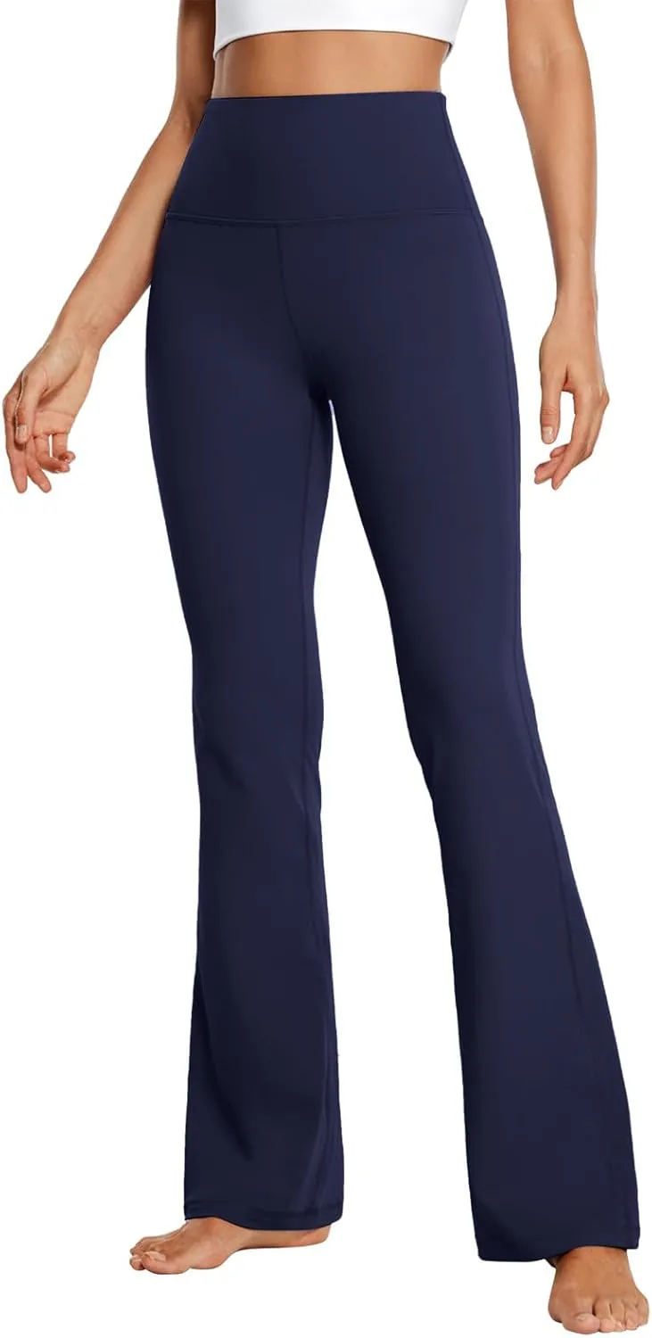 NATHGAM Womens High Waist Flare Yoga Pants Straight Elastic Waist Workout Flare Leggings Stretch Running Gym Sports Trousers