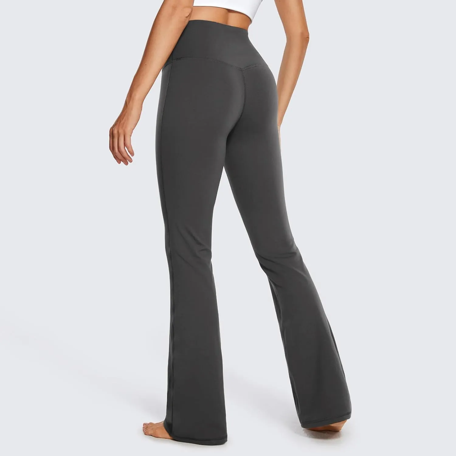 NATHGAM Womens High Waist Flare Yoga Pants Straight Elastic Waist Workout Flare Leggings Stretch Running Gym Sports Trousers