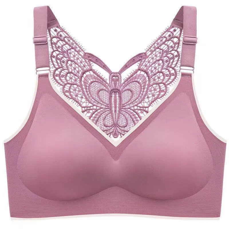New butterfly latex underwear female summer thin beauty back large size non-steel circle brassless sexy ladies vest