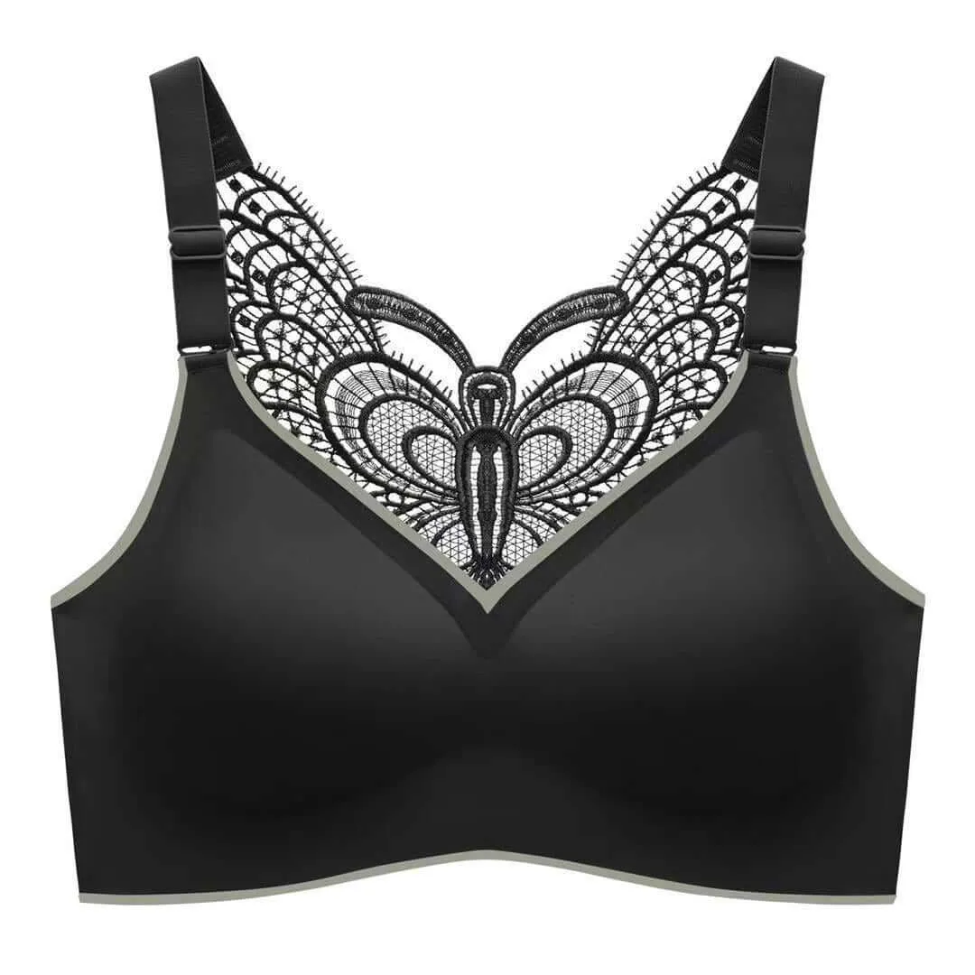 New butterfly latex underwear female summer thin beauty back large size non-steel circle brassless sexy ladies vest
